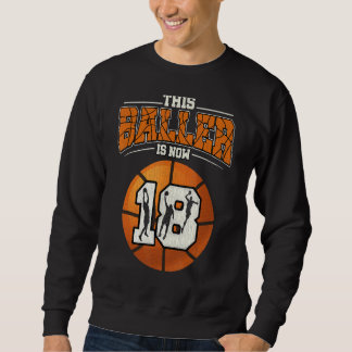 Sweatshirt Basket-ball 18e anniversaire fille Boy Bball 18 an