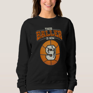Sweatshirt Basket-ball 9e Anniversaire Garçon Bball 9 ans Ol