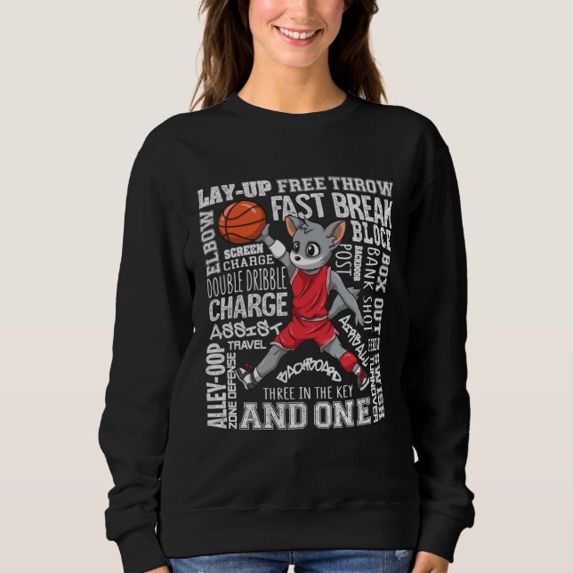 Sweatshirt Basketball  Boys Girls Cute Wolf (Devant)