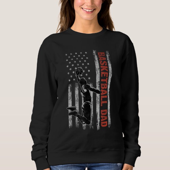 Sweatshirt Basketball Dad American Flag Father s Day 4th Of J (Devant)