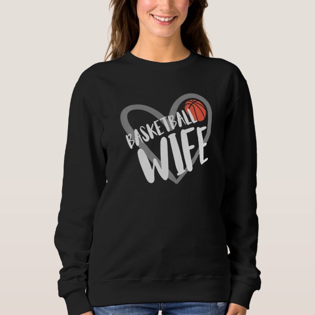 Sweatshirt Basketball Wife Heart  (Devant)