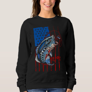 Sweatshirt Bass Fish Us Drapeau Américain Pêche Patriotique F