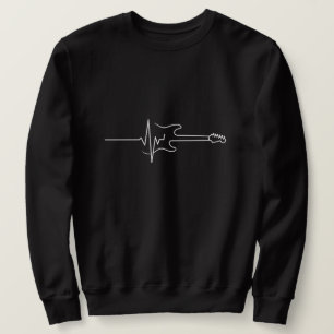 Sweatshirt Basse Guitare Heartbeat Noir