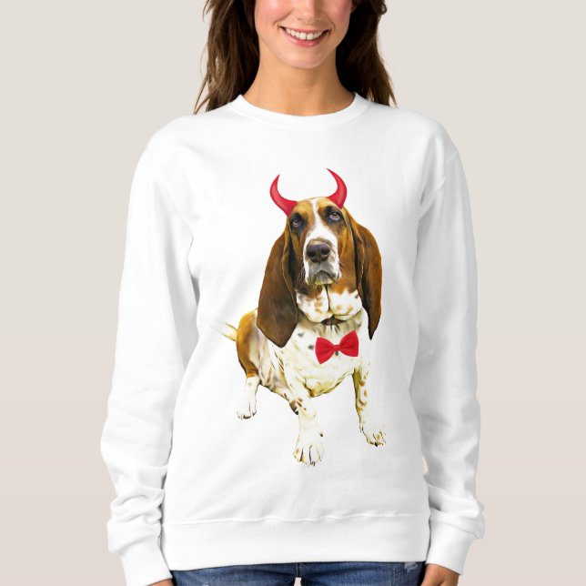 Sweatshirt Basset Hound Dog à Halloween (Devant)