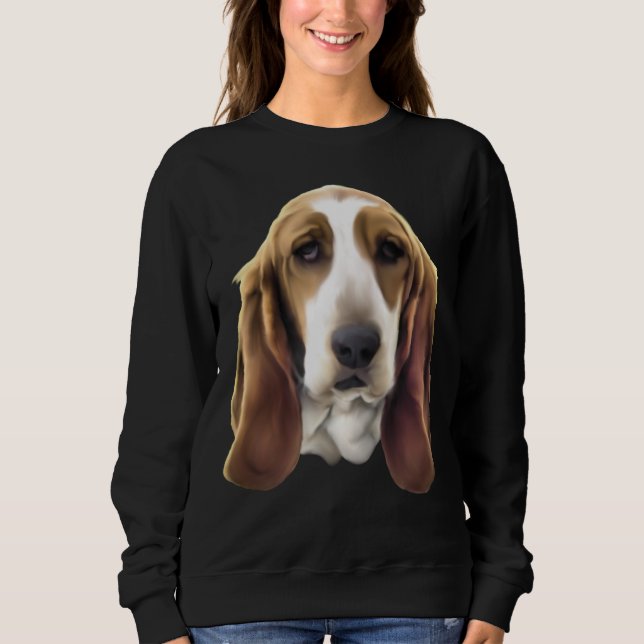 Sweatshirt Basset Hound Dog Portrait (Devant)