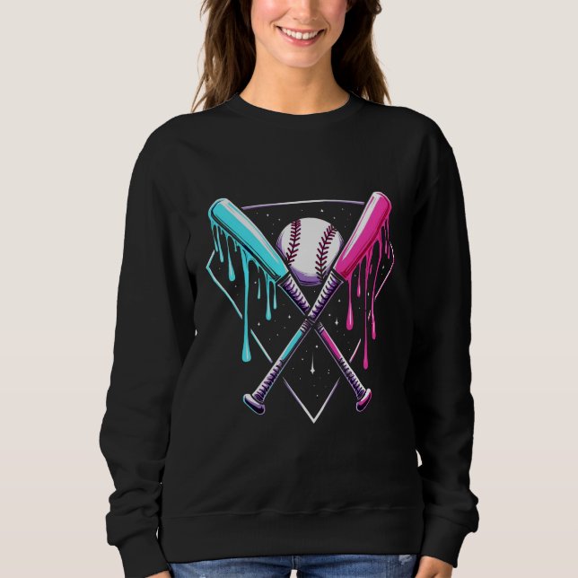 Sweatshirt Bat de baseball en goutte - Neon Splash Home Plate (Devant)