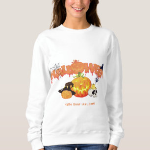 Sweatshirt Bat Halloween Party Ski Monogramme Design Moderne