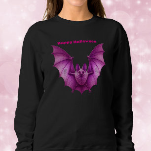Sweatshirt Bat volante Éffrayant rose vif pour Halloween