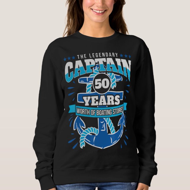 Sweatshirt Bateau 50e anniversaire Croisière 50 ans Capitaine (Devant)
