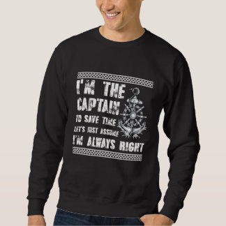 Sweatshirt Bateau Capitaine Pontoon Capitaine Papa Papa Papa 