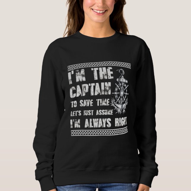 Sweatshirt Bateau Capitaine Pontoon Capitaine Papa Papa Papa  (Devant)