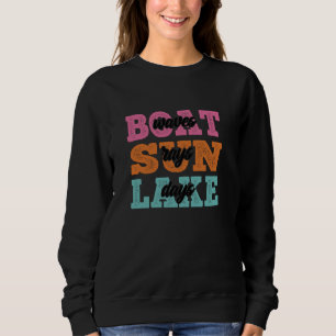 Sweatshirt Bateau Waves Sun Rays Lake Days Camping Pêche Tann