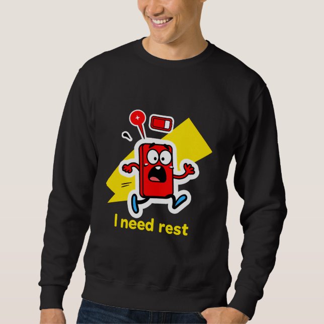 Sweatshirt Batterie amusante : quand l'énergie s'éteint (Devant)