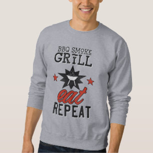 Sweatshirt BBQ Rustique Fumée Grill MANGER RÉPÉTER