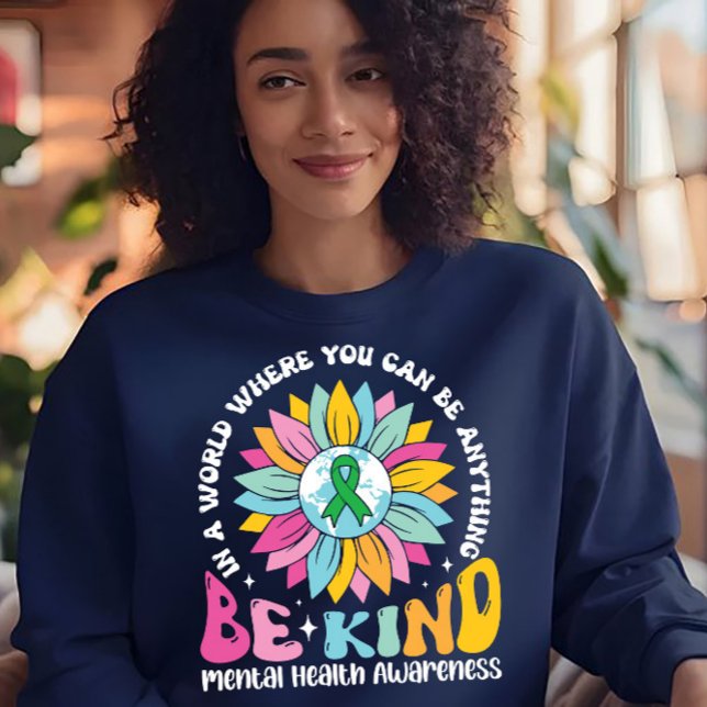 Sweatshirt Be Kind Mental Health Sunflower (Créateur téléchargé)