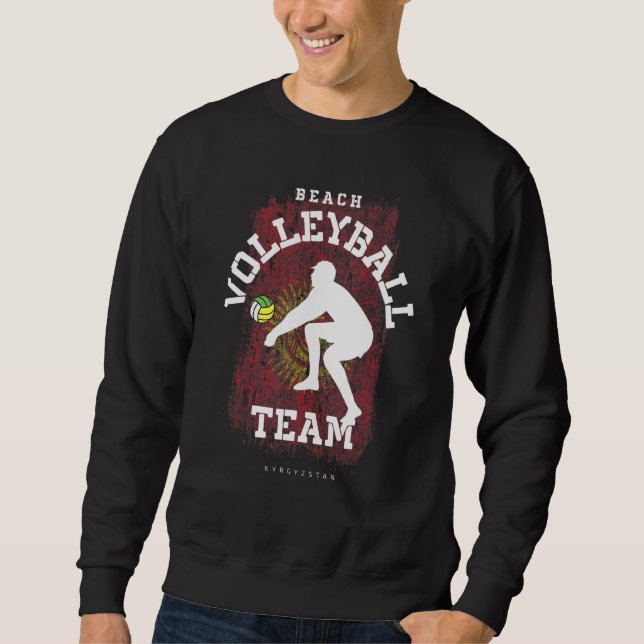 Sweatshirt Beach Volleyball Kirghizistan Drapeau Love Volleyb (Devant)