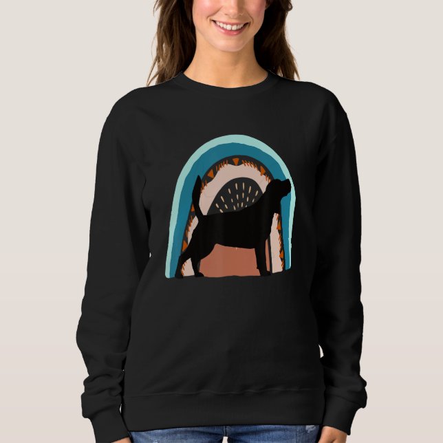 Sweatshirt Beagel Dog With Patterned Rainbow (Devant)