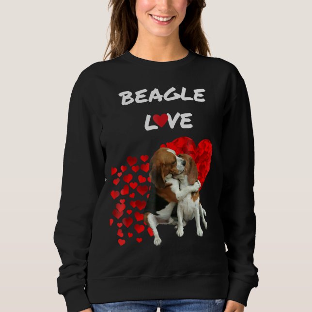 Sweatshirt Beagle Aimer mignon Couple (Devant)