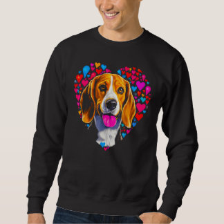 Sweatshirt Beagle Dog Red Heart