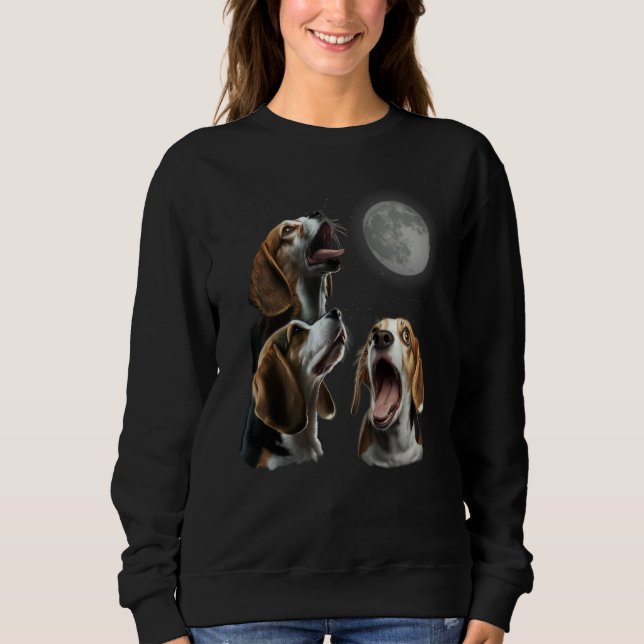Sweatshirt Beagle Howling At Moon for Mom & Dad (Devant)