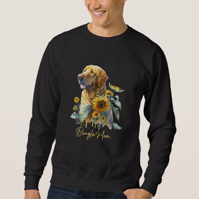 Sweatshirt Beagle Mom Sunflower With Dog Paw Mother s Day (Devant)