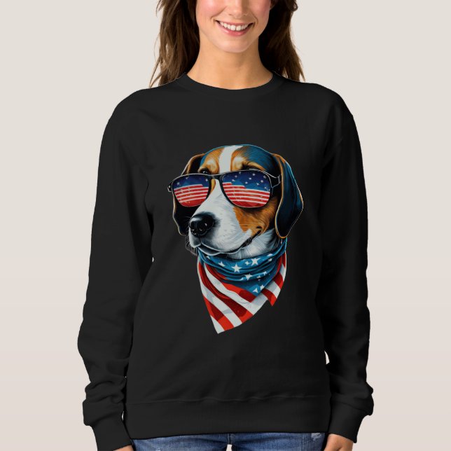 Sweatshirt Beagle Patriotic Pup Celebrating USA (Devant)