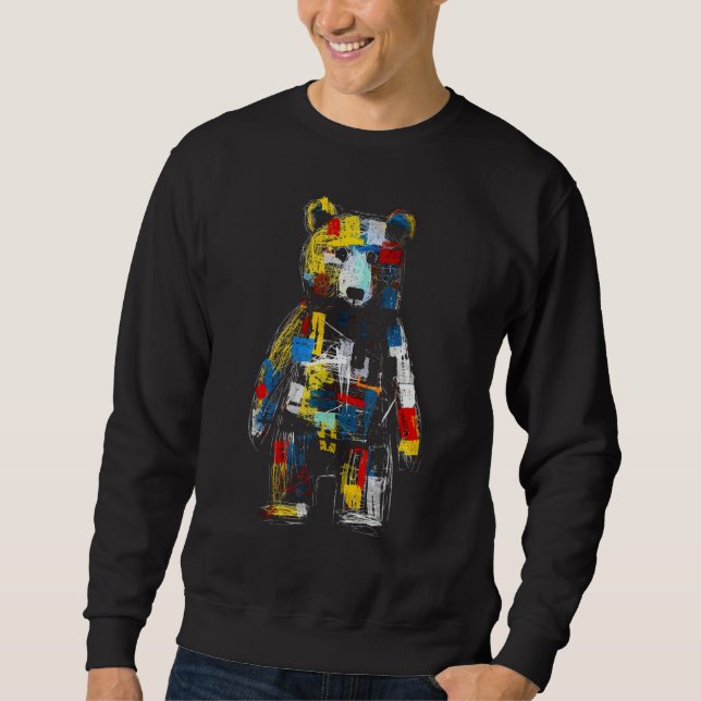 Sweatshirt Bear Artwork - Colourful Animal Motif Art (Devant)