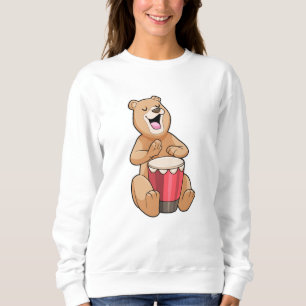 Sweatshirt Bear at Music with Drum