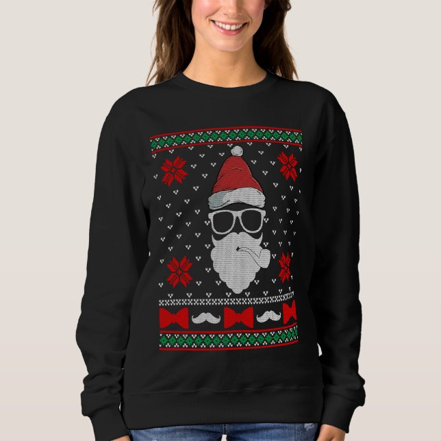 Sweatshirt Beard Proud Santa Hipster Ugly Christmas Holiday P (Devant)