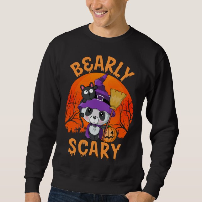 Sweatshirt Bearly Scary Cute Halloween Costume Panda Witch Bl (Devant)