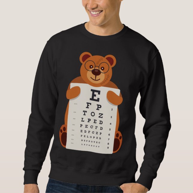 Sweatshirt Bears Baby Bear Holding Eye Chart Artistic Opticia (Devant)