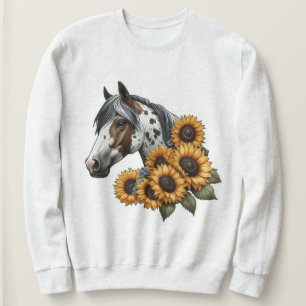 Sweatshirt Beau Appaloosa Horse avec Tournesols