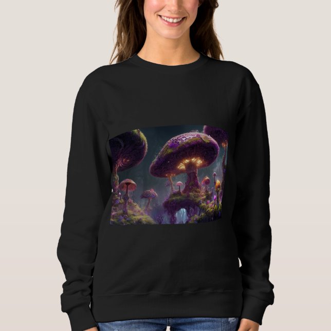 Sweatshirt beau champignon violet (Devant)