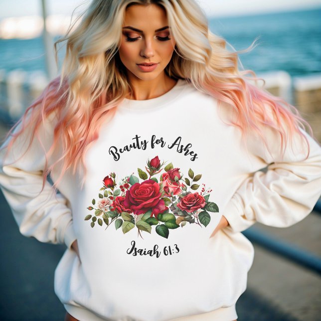 Sweatshirt Beauté pour les cendres, Roses florales (Créateur téléchargé)