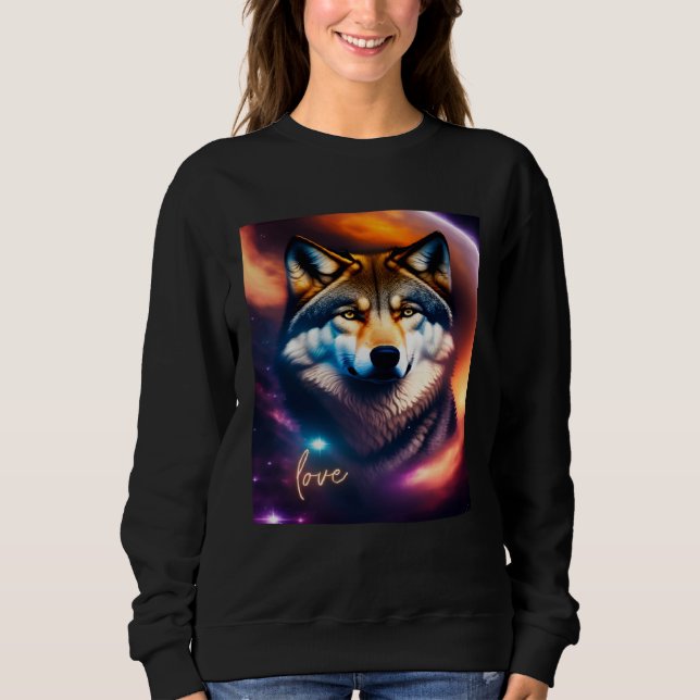Sweatshirt Beautiful Vibrant Wolf Nature s Beauty  4 (Devant)