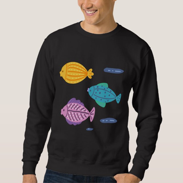 Sweatshirt Beaux Stickers Poissons (Devant)
