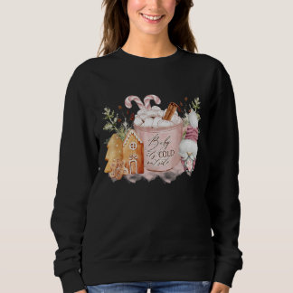 Sweatshirt Bébé C'est froid dehors Vintage Retro rose Coco ch