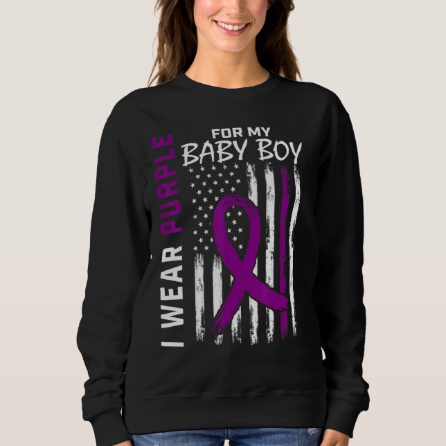 Sweatshirt Bébé Garçon Je Porte Violet Pour Mon Fils Epilepsi (Devant)