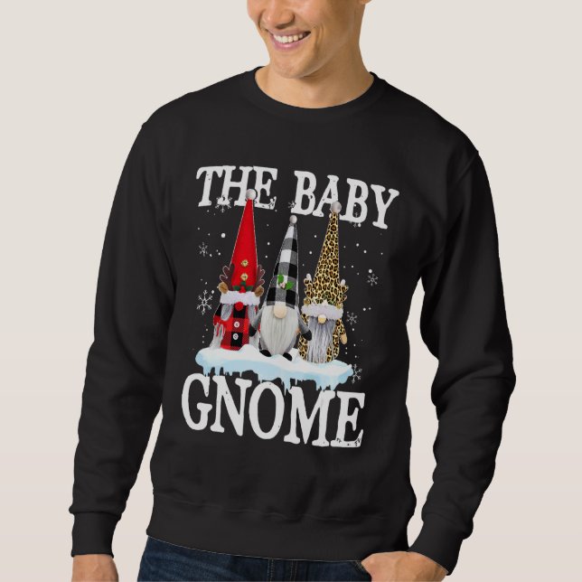Sweatshirt Bébé Gnome Buffalo Plaid Correspondant Famille Noë (Devant)