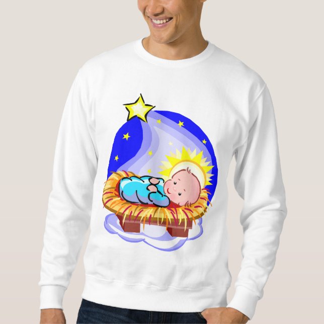 Sweatshirt Bébé mignon Jésus et étoile (Devant)