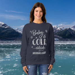 Sweatshirt Bébé personnalisé Il fait froid dehors vacances