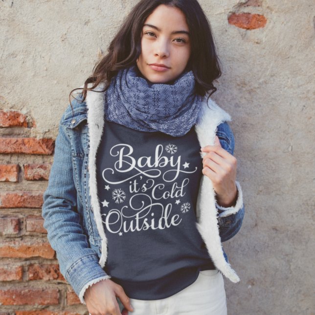 Sweatshirt Bébé son froid à l'extérieur de la Marine Bleu Fem (Créateur téléchargé)