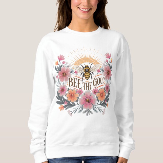 Sweatshirt Bee the Good Floral Retro (Devant)