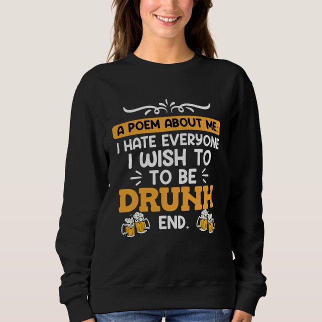 Sweatshirt Beer  and Book  Poetry Poems Poets Reading Fans (Devant)