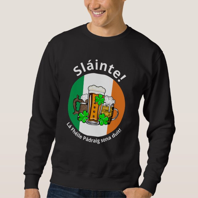 Sweatshirt Beer drapeau irlandais JOUR DE LA SAINT PATRICK pe (Devant)
