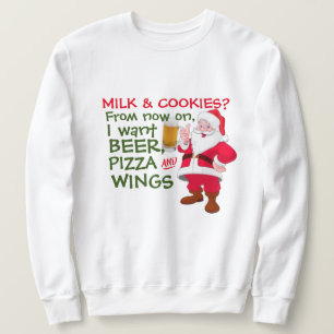 Sweatshirt Beer Lover Père Noël Pizza & Wings : Fantastique N