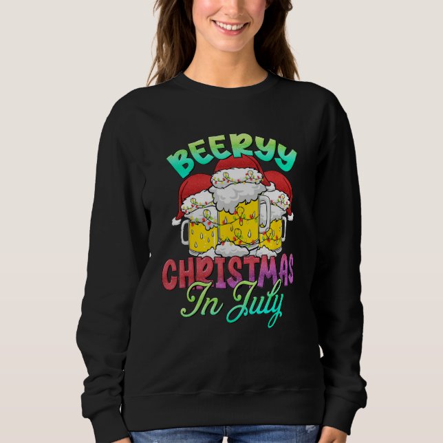 Sweatshirt Beery Christmas In July Summer Beach Vacation (Devant)
