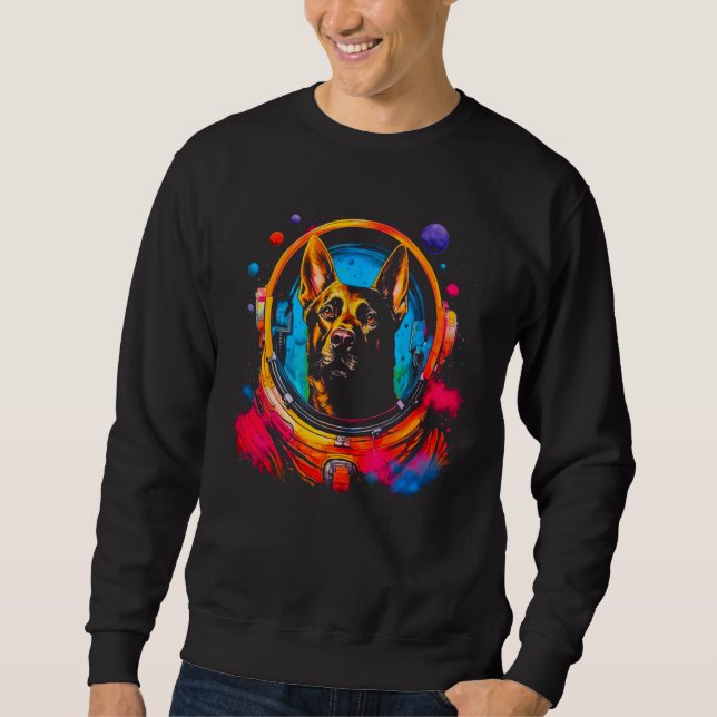Sweatshirt Belgian Malinois  Astronaut Dog (Devant)