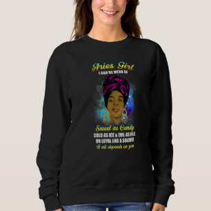 Sweatshirt Bélier Fille Afro Noire Horoscope Zodiaque Mars Av