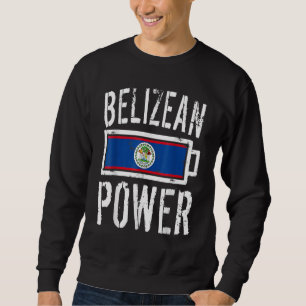 Sweatshirt Bélize Drapeau Bélizienne Batterie d'alimentation